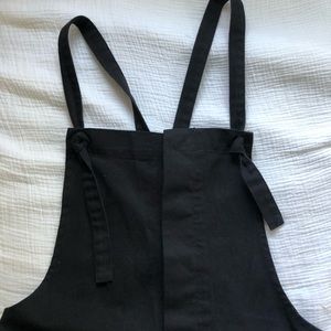 Lulus Black mom jean overalls